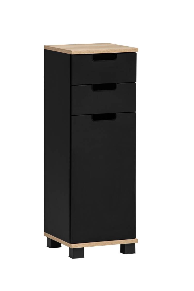 Schrank Emmik schwarz matt Eiche Eiche weiß Nachbildung B/H/T: ca. 30,3x88,1x32,6 cm