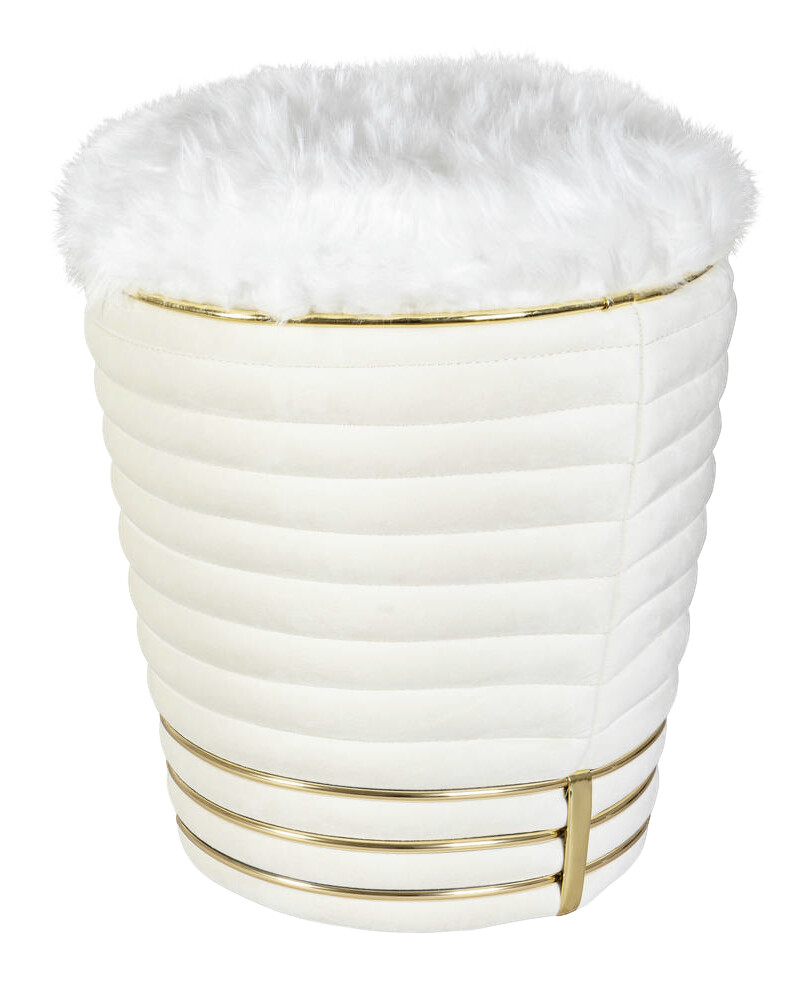 360 Living Hocker Doric 300 elfenbein gold H/D: ca. 50x42 cm