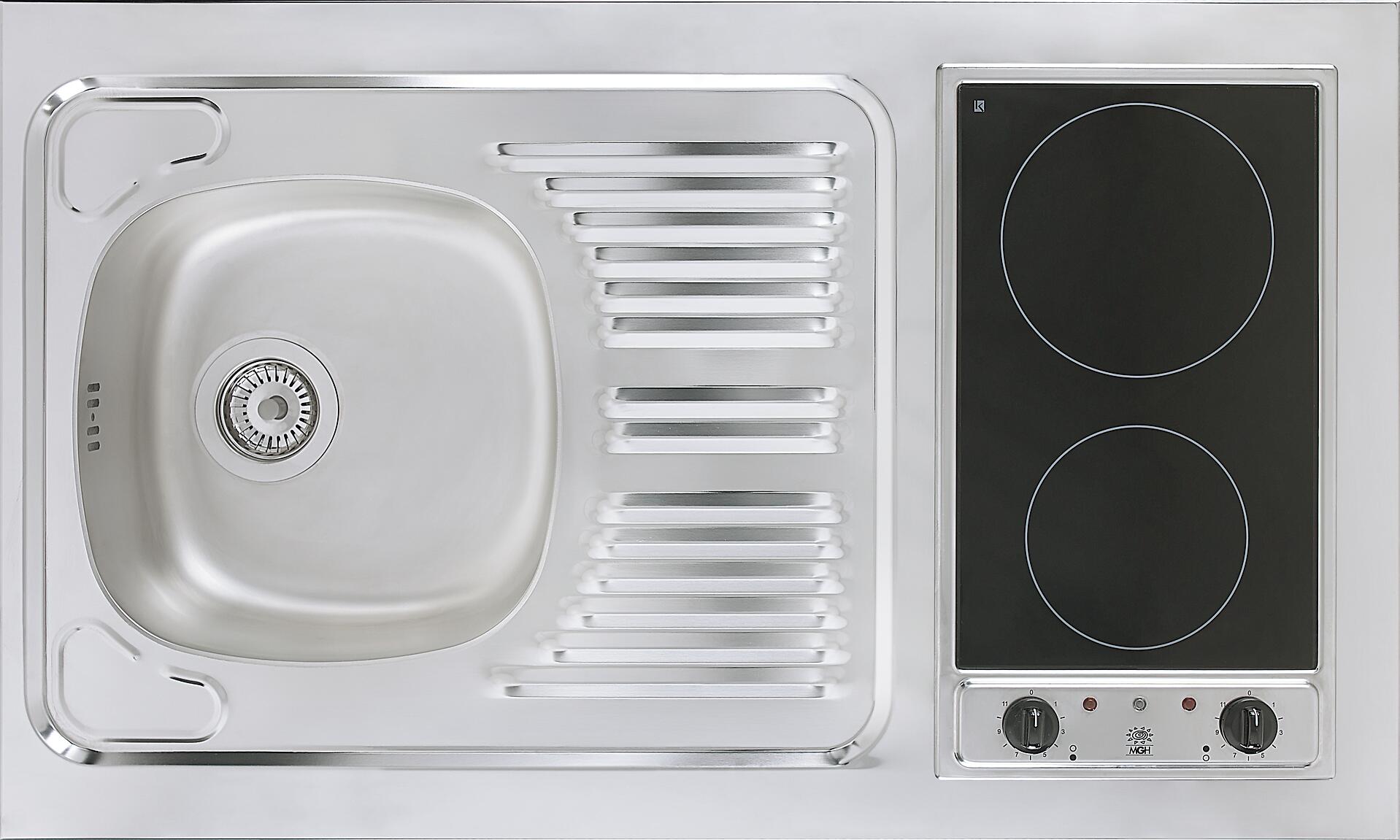 Respekta Miniküche 100 weiß matt B/H/T: ca. 100x200x60 cm