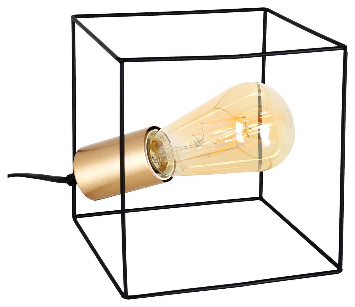 Näve Leuchten Tischleuchte 3176622 schwarz Kunststoff Metall B/H/T: ca. 16x16x16 cm E27 1 Brennstellen