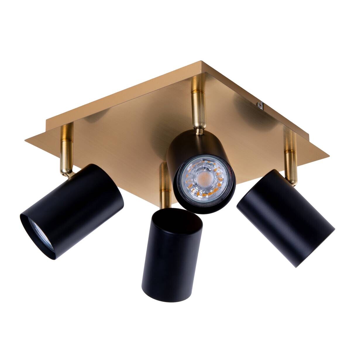 Näve Leuchten Deckenleuchte 1395022 schwarz gold Metall B/H/T: ca. 22x13,5x22 cm GU10 4 Brennstellen