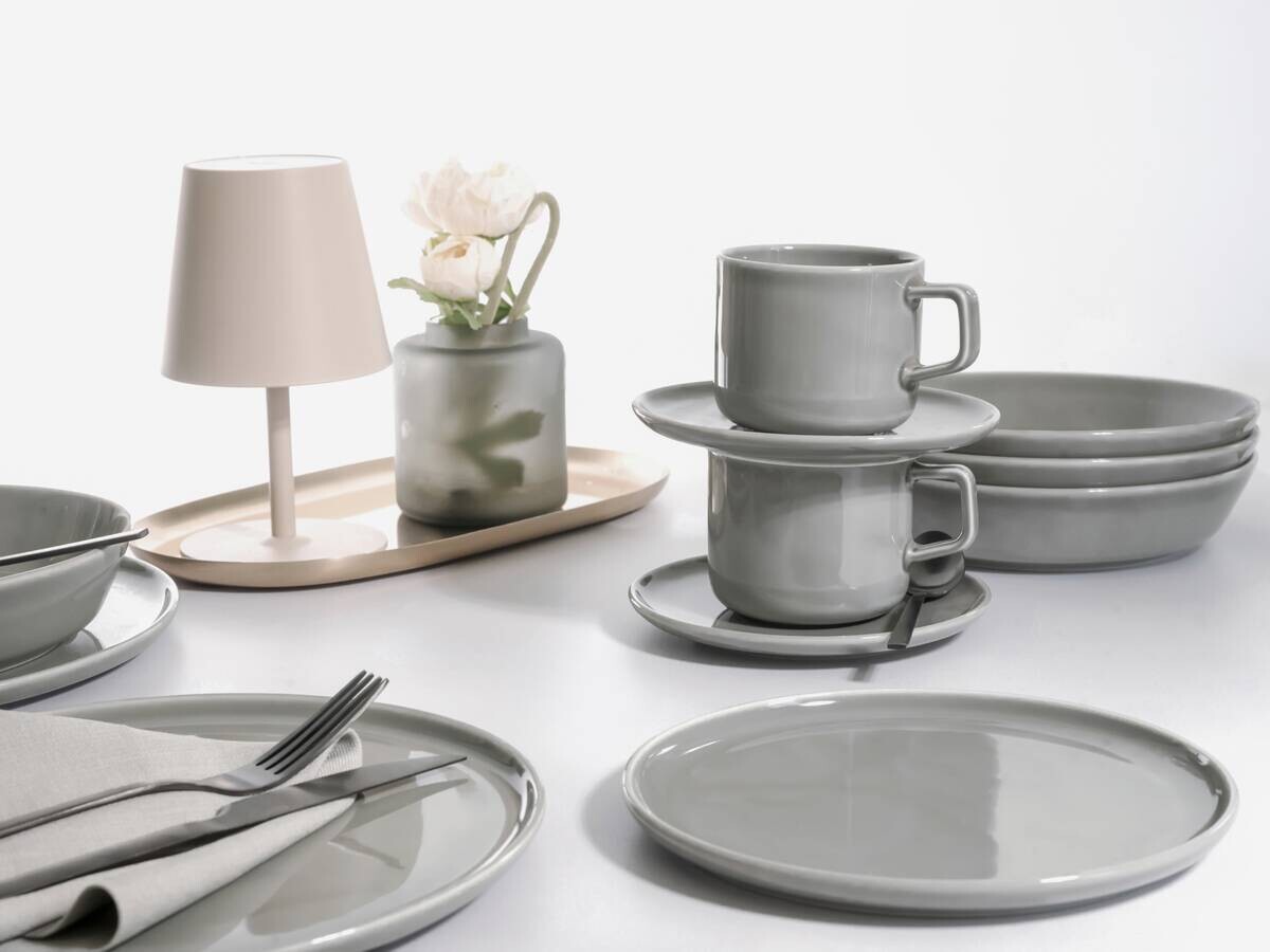 CreaTable Kombiservice Chef Collection grau Porzellan 30 tlg.