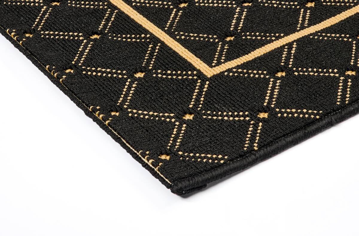 Webteppich Luxus schwarz B/L: ca. 120x170 cm