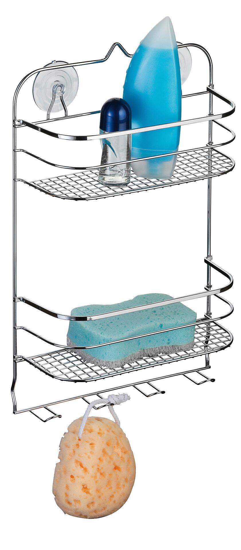 Badregal silber Eisen B/H/L: ca. 29,5x46x11 cm