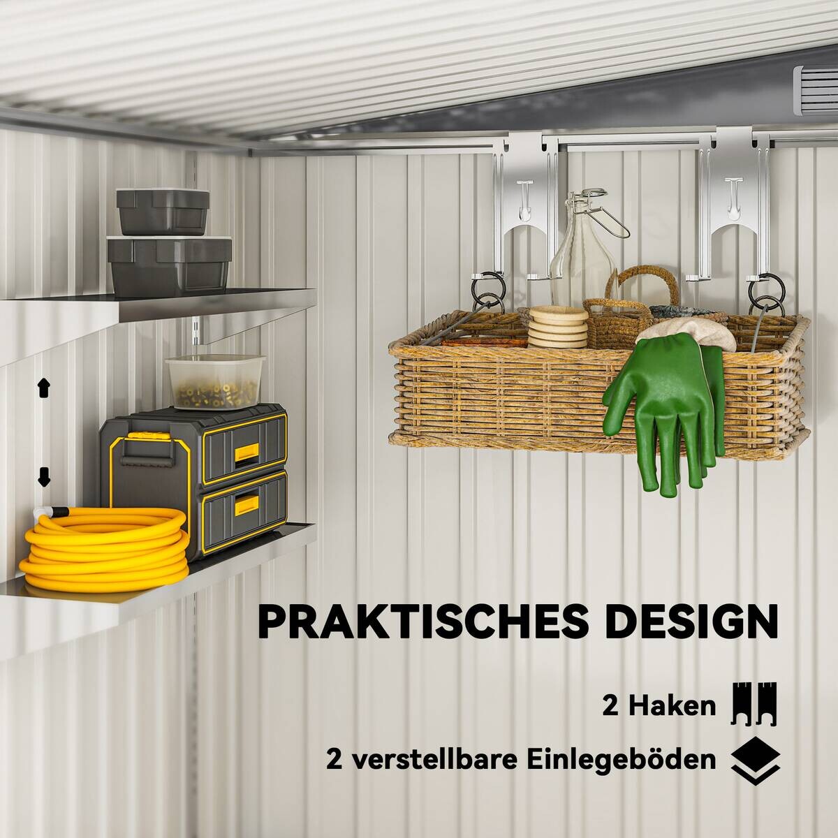 Outsunny Gerätehaus dunkelgrau B/H/L: ca. 154x181x206,5 cm