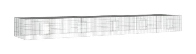 vidaXL Kaninchenkäfig silber Eisen B/H/L: ca. 109x54x541 cm