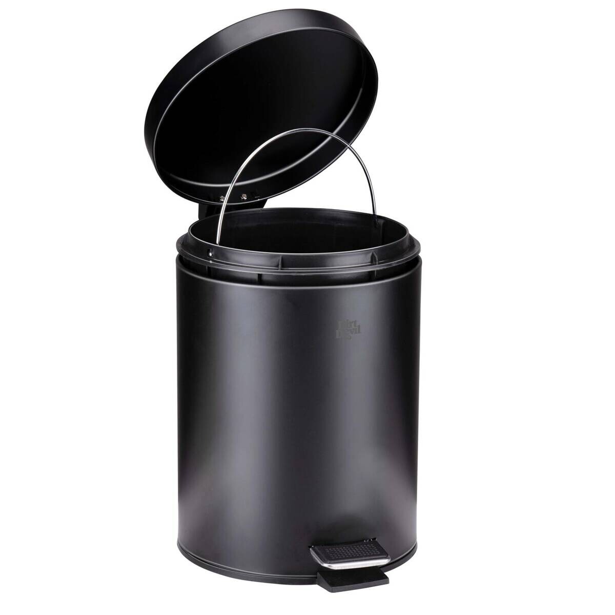 Dirt Devil Treteimer schwarz Edelstahl H/D: ca. 28x20,5 cm