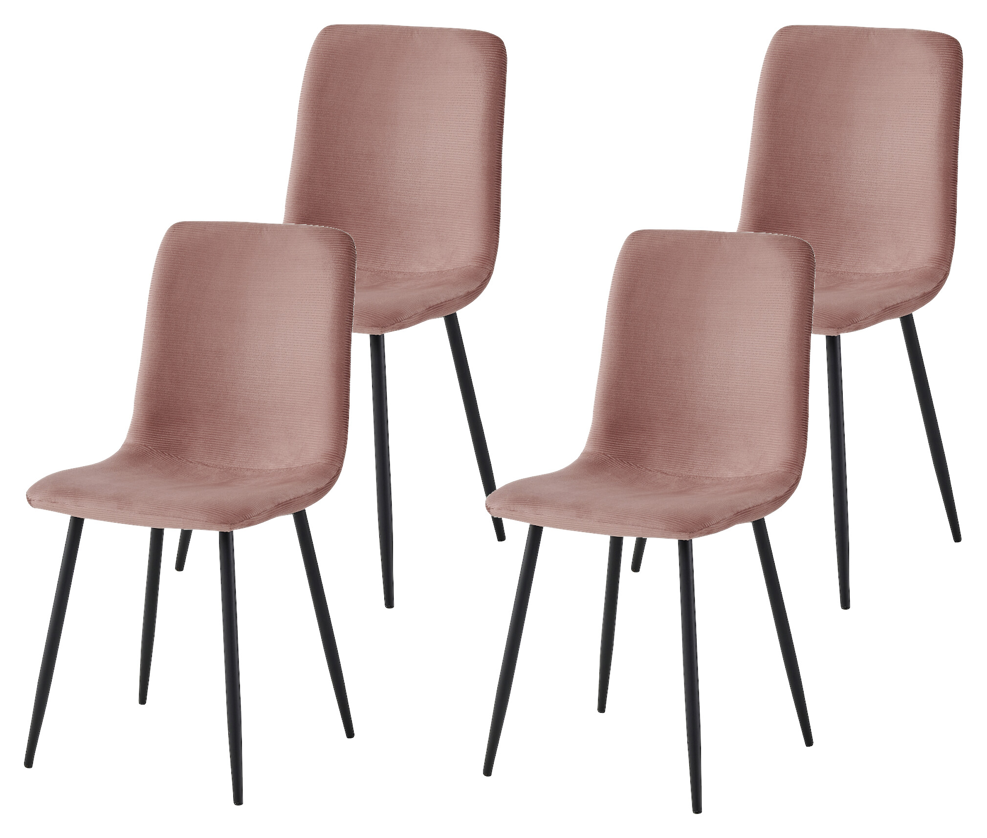 Stuhl Leipzig, 4er-Set altrosa Microfaser B/H/T: ca. 44x92x54 cm