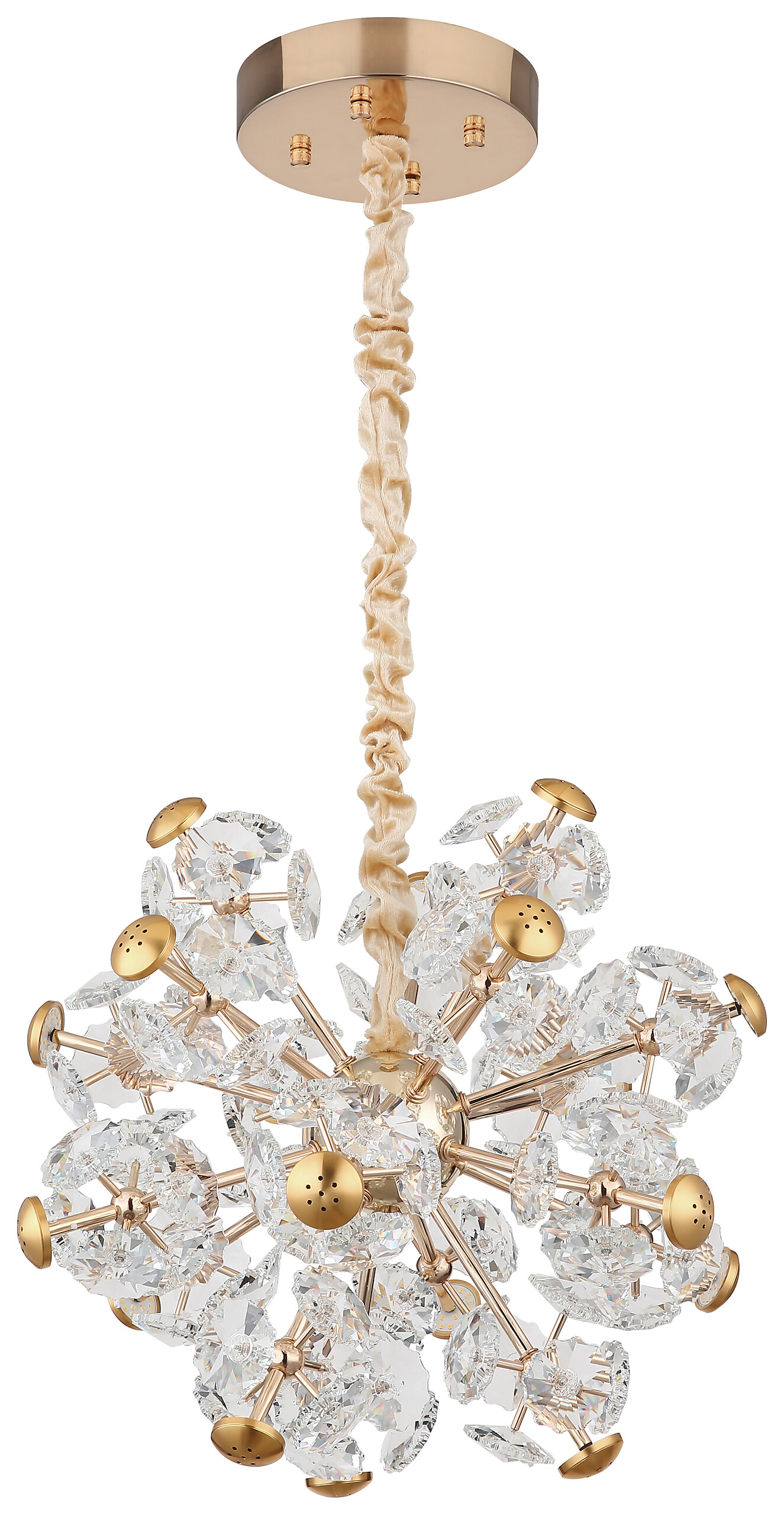 GLOBO Pendelleuchte gold klar Glas Metall H/D: ca. 125x50 cm 1.0 Brennstellen