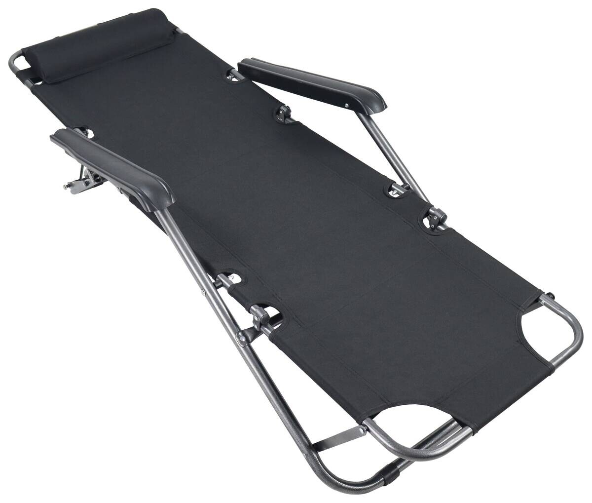 VCM Relaxliege Maltosa schwarz Stahl