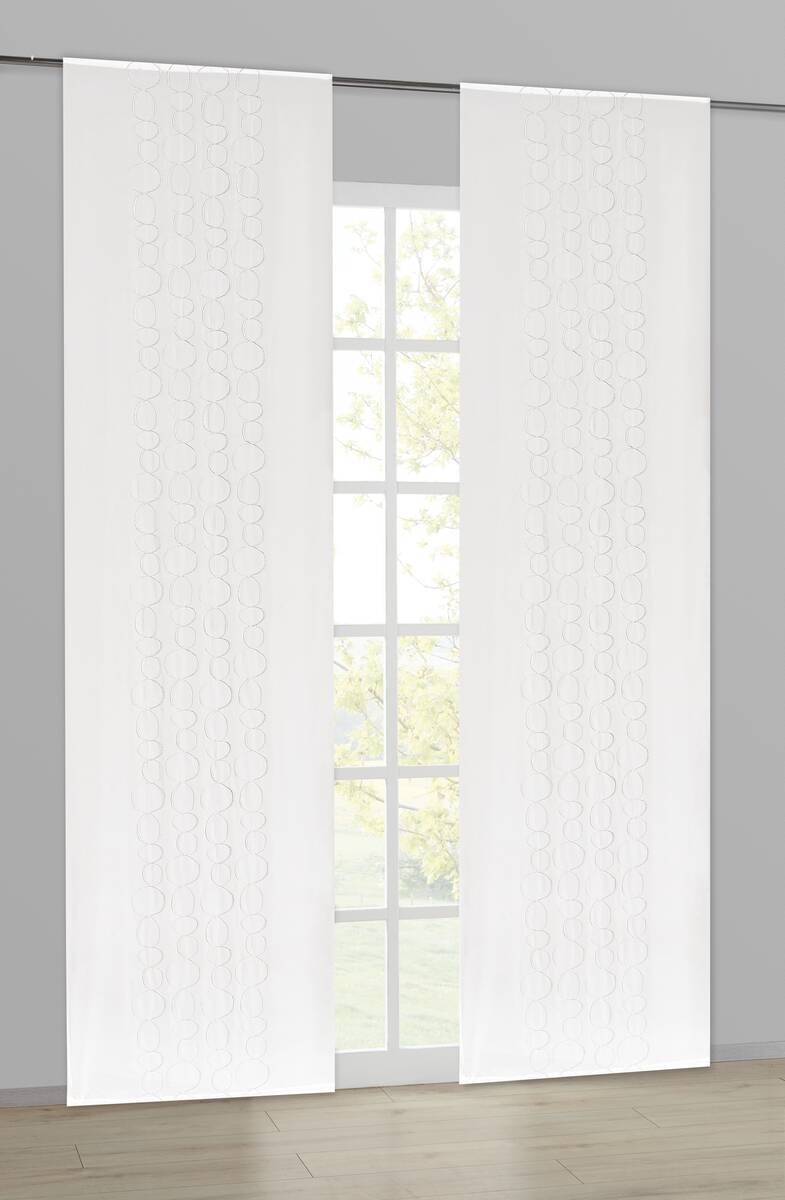 Schiebevorhang Kelsey weiß B/L: ca. 60x245 cm