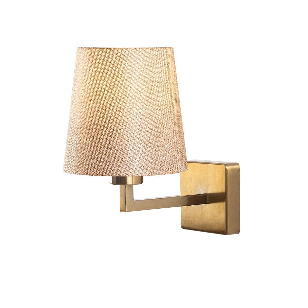 Opviq Wandleuchte Profil gold creme Metall Stoff B/H/T/L/D: ca. 24x30x24x18x18 cm E27 1 Brennstellen