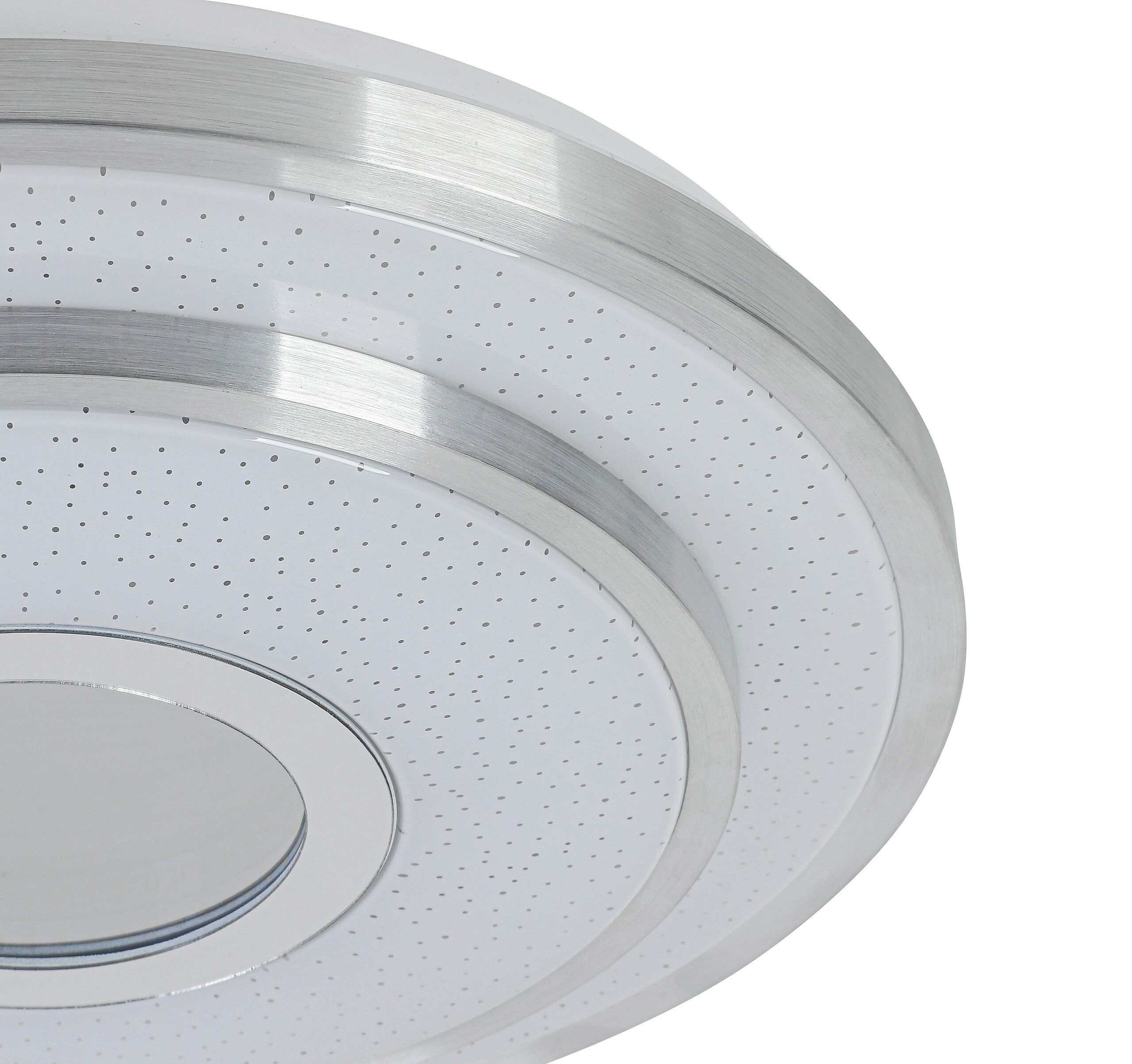 Nolo LED Deckenleuchte Chrom weiß Kunststoff Metall B/H/L: ca. 38x7,5x38 cm 2 Brennstellen