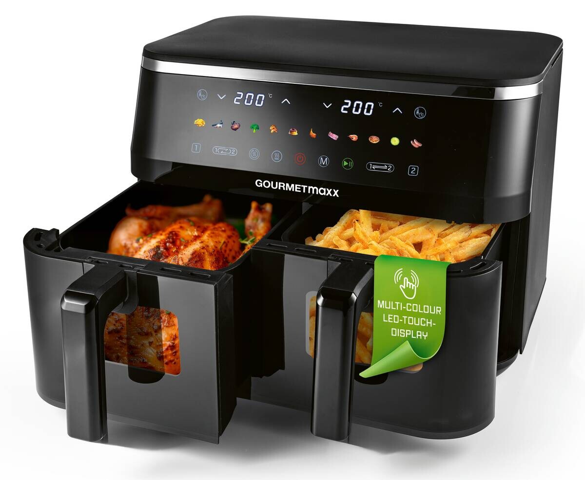 GOURMETmaxx Heißluftfritteuse schwarz Metall B/H/L: ca. 36,2x29,2x40 cm ca. 4,5 l
