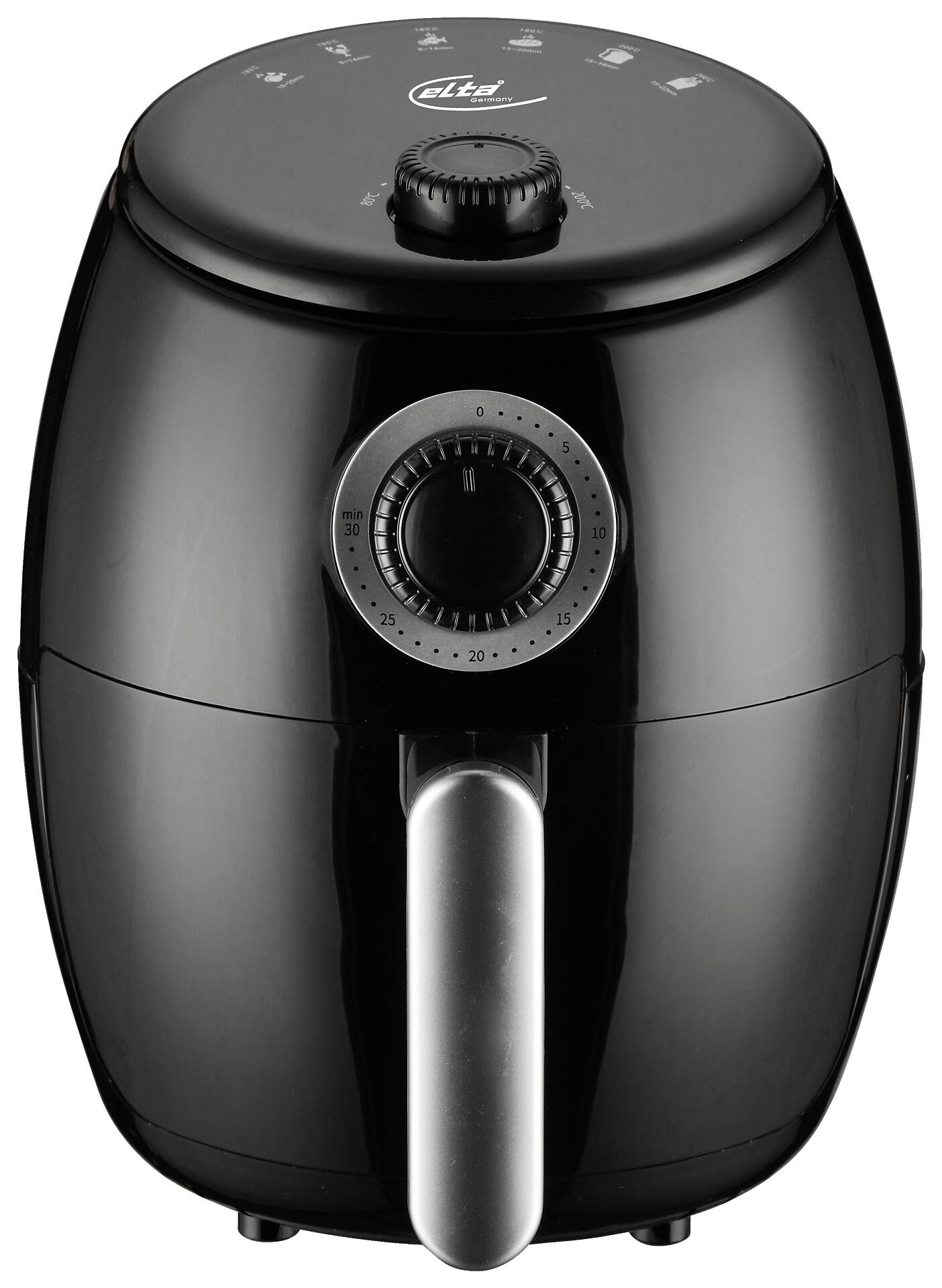 Elta Heißluftfritteuse AF-1000.1M schwarz Kunststoff B/H/T: ca. 28x27x21 cm ca. 2 l