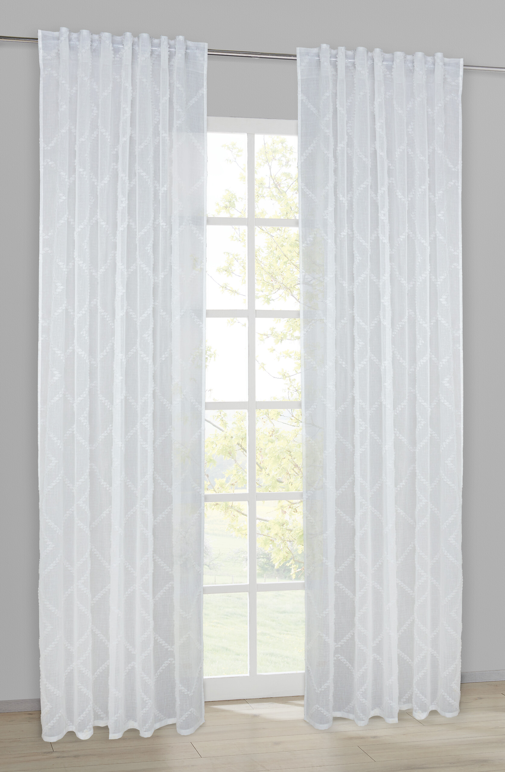 Kombivorhang Inge weiß B/L: ca. 140x245 cm