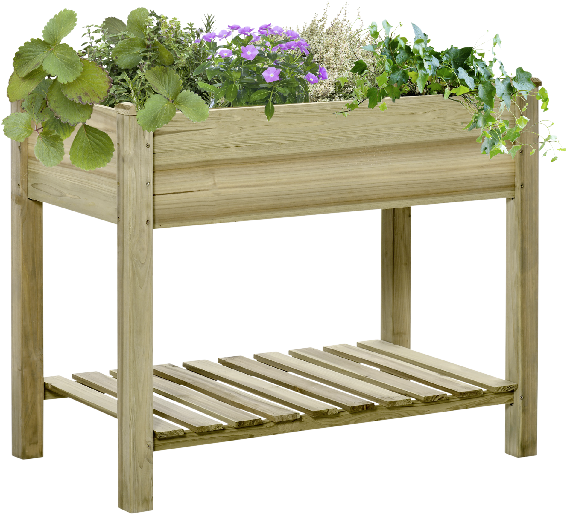 Outsunny Hochbeet grün Holz B/H/L: ca. 51x76x91 cm