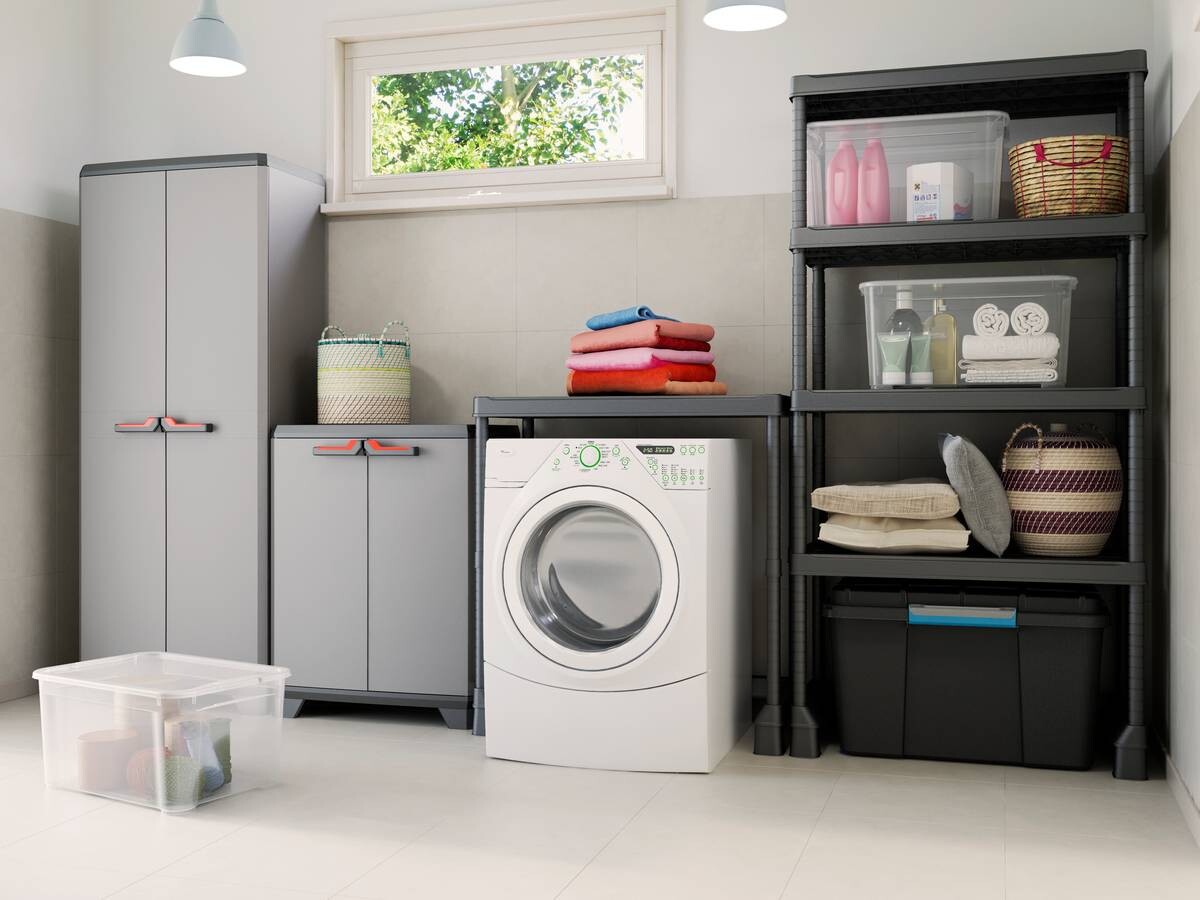 Keter Kunststoffschrank Stilo grau Kunststoff B/H/L: ca. 68x90x39 cm Keter Kunststoffschrank Stilo grau Kunststoff B/H/L: ca. 68x90x39 cm