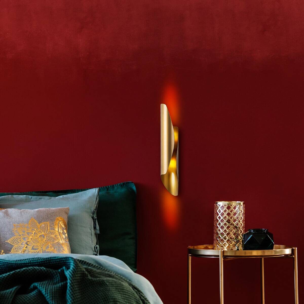 Opviq Wandleuchte gold Metall B/H/L: ca. 40x11x8 cm G9 2 Brennstellen