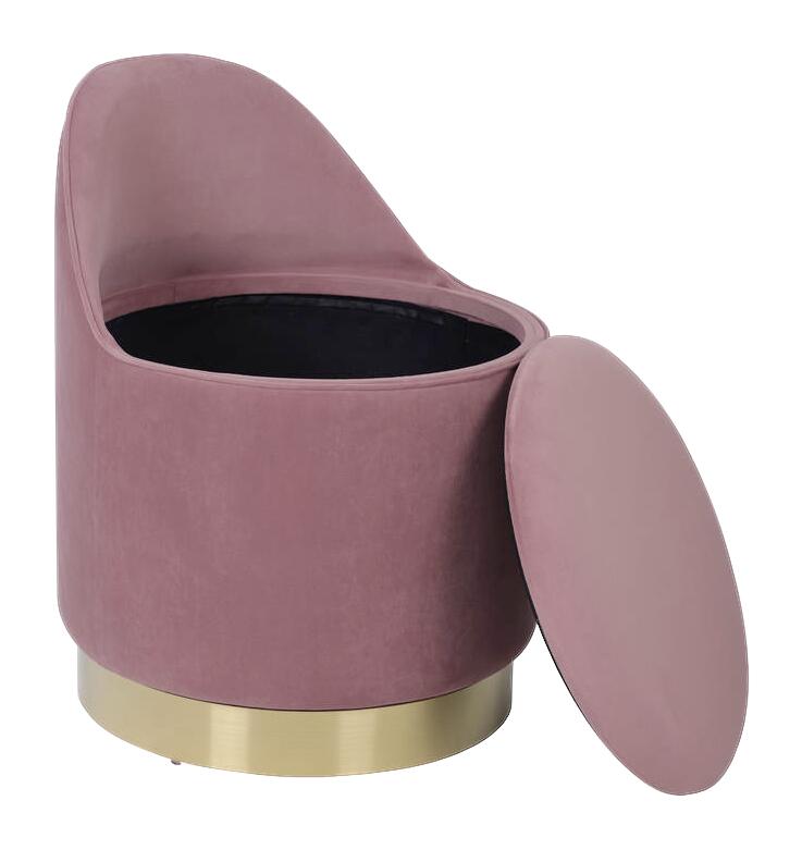 Hocker Viktor 100 altrosa Samt H/D: ca. 68x52 cm