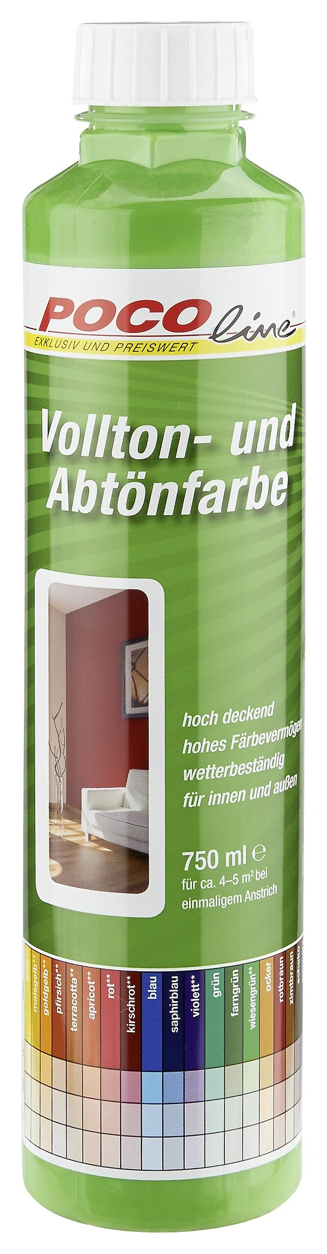 POCOline Vollton- und Abtönfarbe wiesengrün ca. 0,75 l