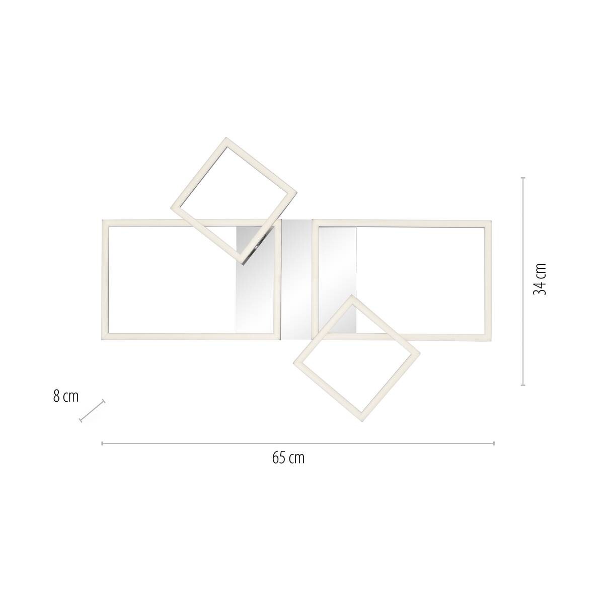 Just Light Deckenleuchte 14030-55 Iven stahlfarbig Kunststoff Eisen Aluminium B/H/L: ca. 34x7x65 cm