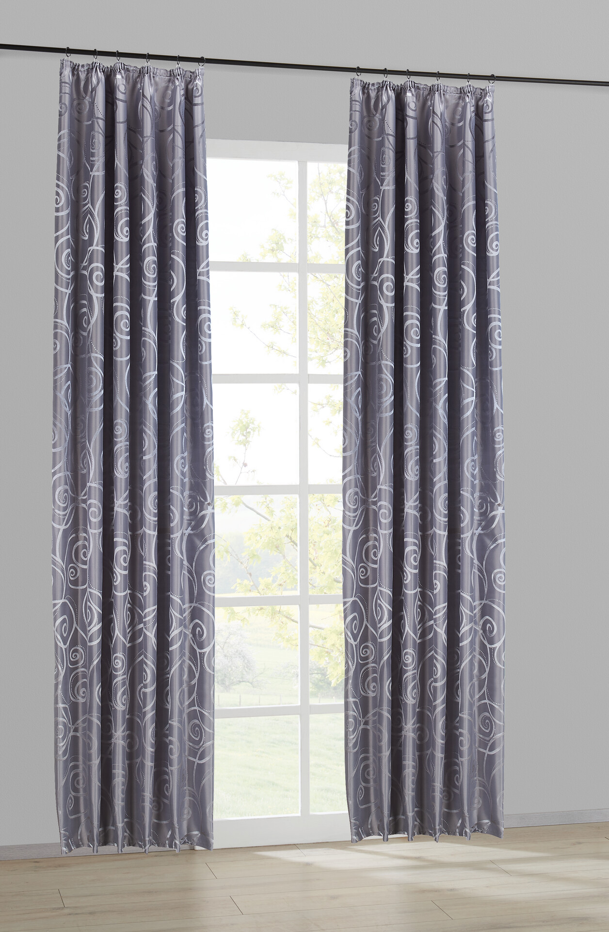 silver edition Dekovorhang Triest silber B/H: ca. 140x245 cm