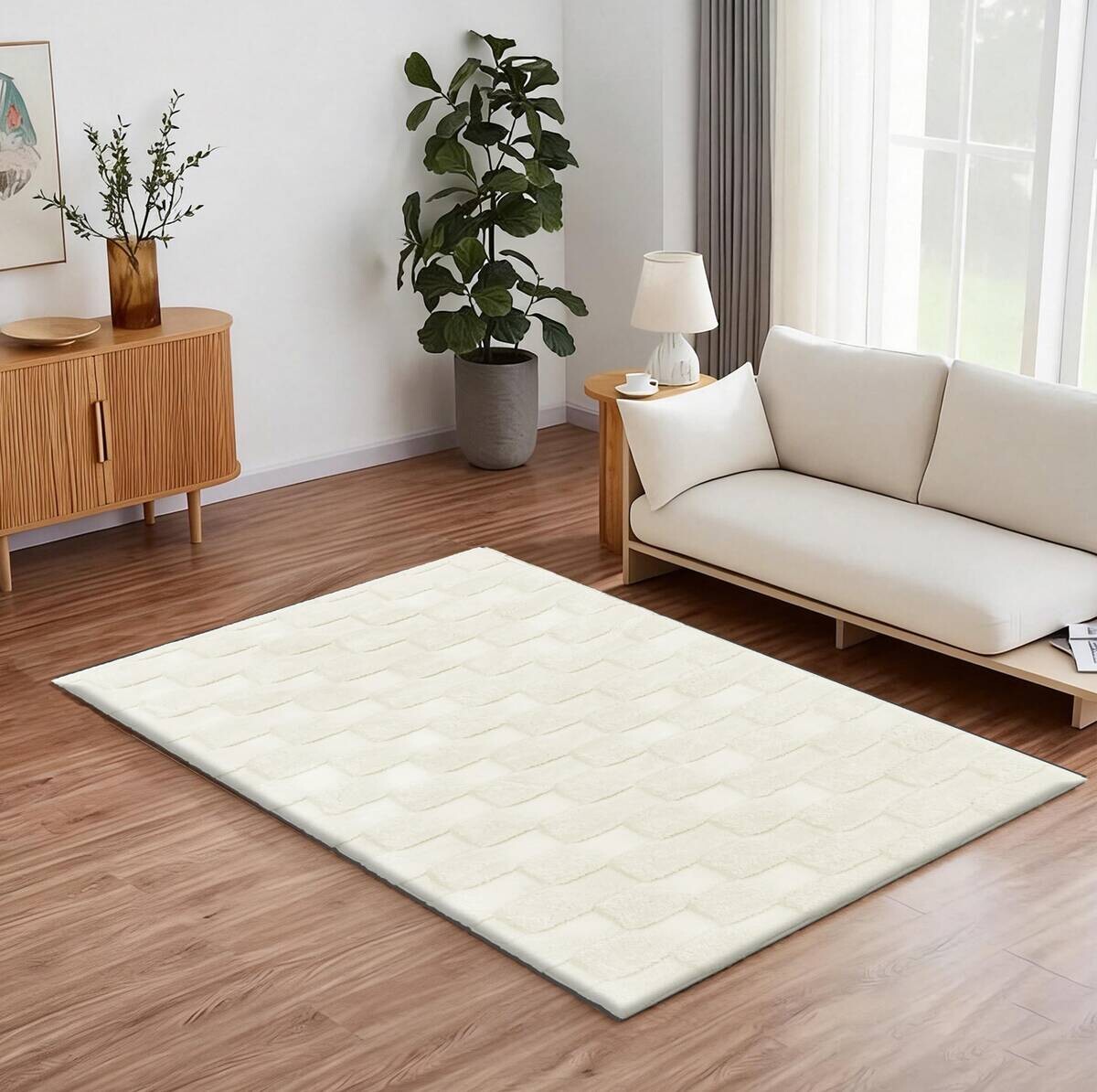 Teppich 3D Square beige B/L: ca. 120x160 cm