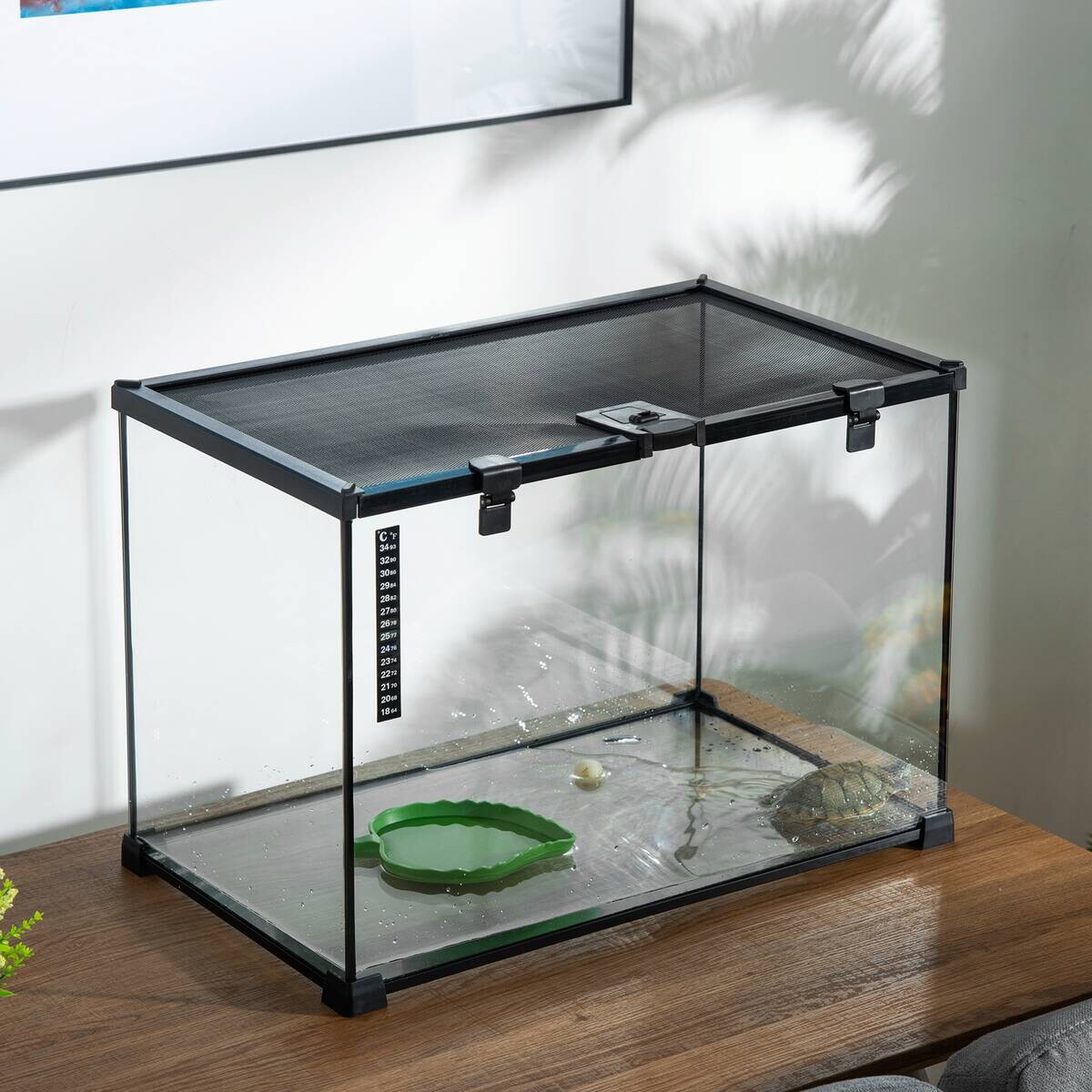 PawHut Terrarium schwarz Edelstahl B/H/L: ca. 30x50x35 cm