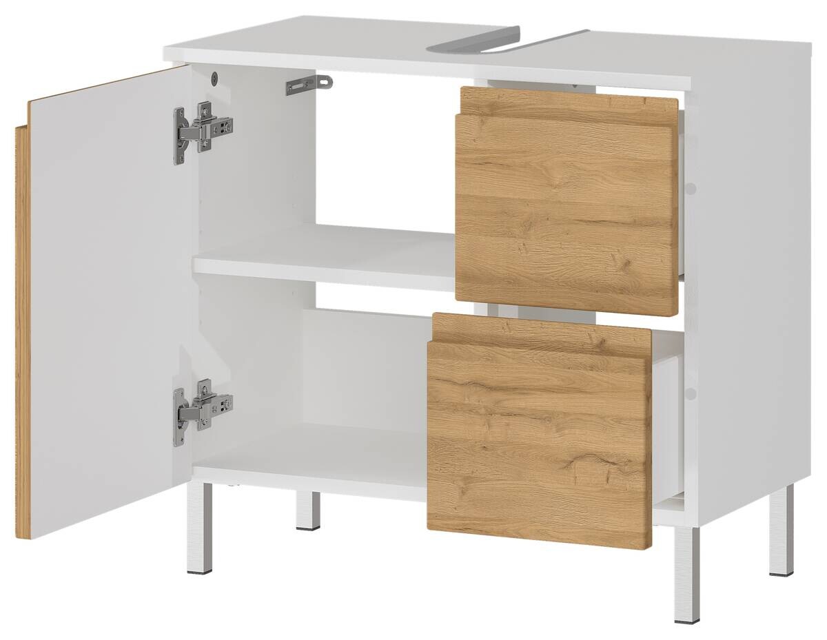 Waschbeckenunterschrank 4330-559 weiß Eiche Grand-Son Nachbildung B/H/T: ca. 60x56x34 cm
