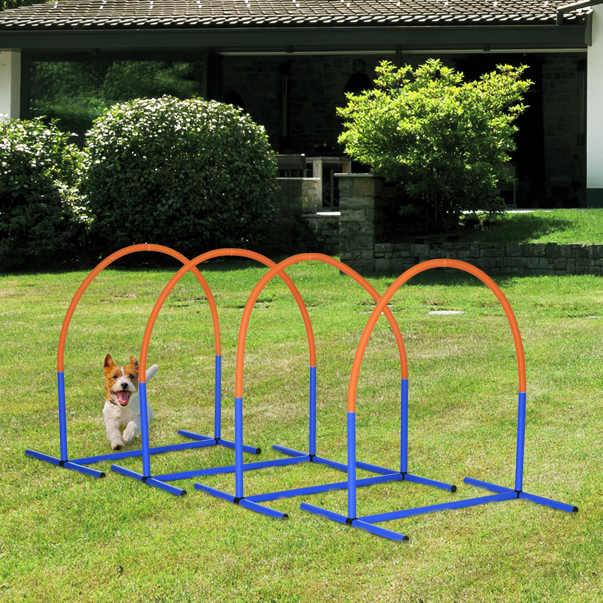 PawHut Hunde-Agility-Set orange Kunststoff B/H/L: ca. 64x95x88 cm