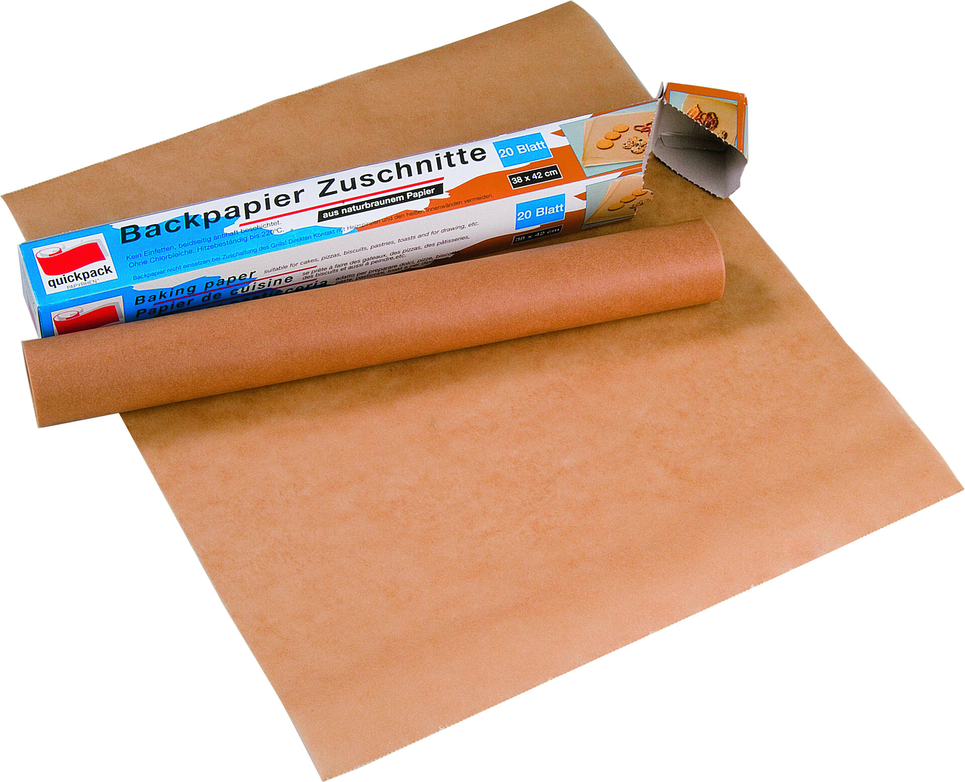 Backpapier Zuschnitte B/L: ca. 38x42 cm