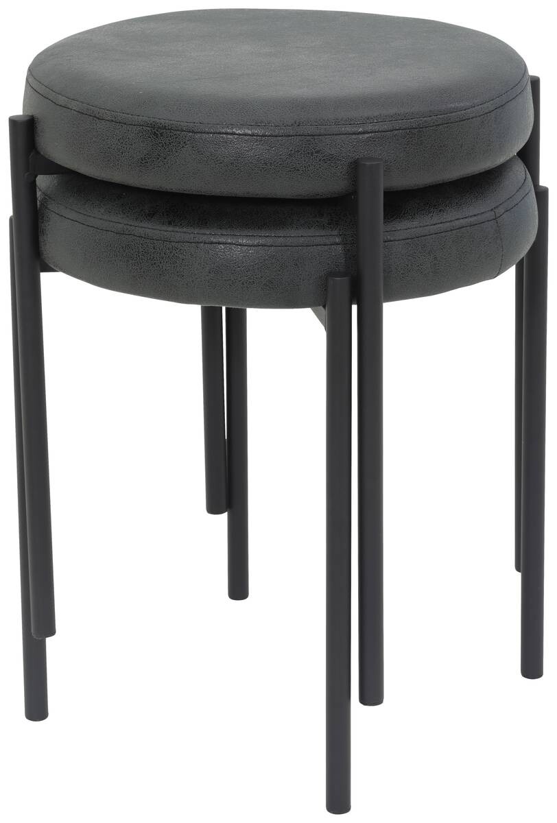 Hocker Sammy anthrazit Microfaser H/D: ca. 46x38 cm