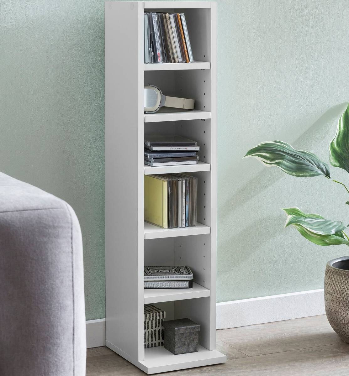 Regal weiß B/H/T: ca. 21x91x25,5 cm