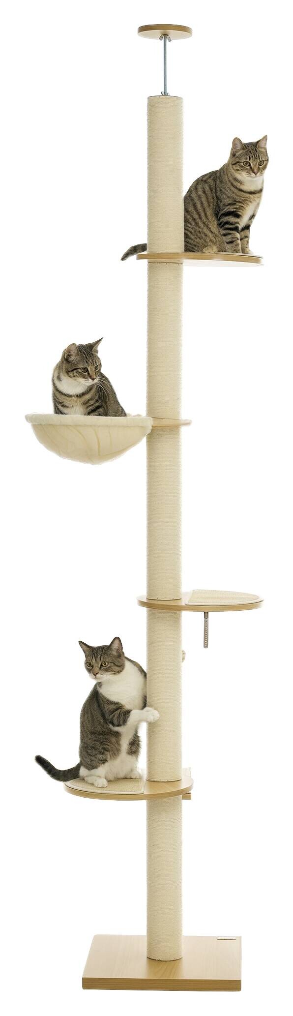 PawHut Kratzbaum Eiche Polyester B/H/L: ca. 40x250x40 cm