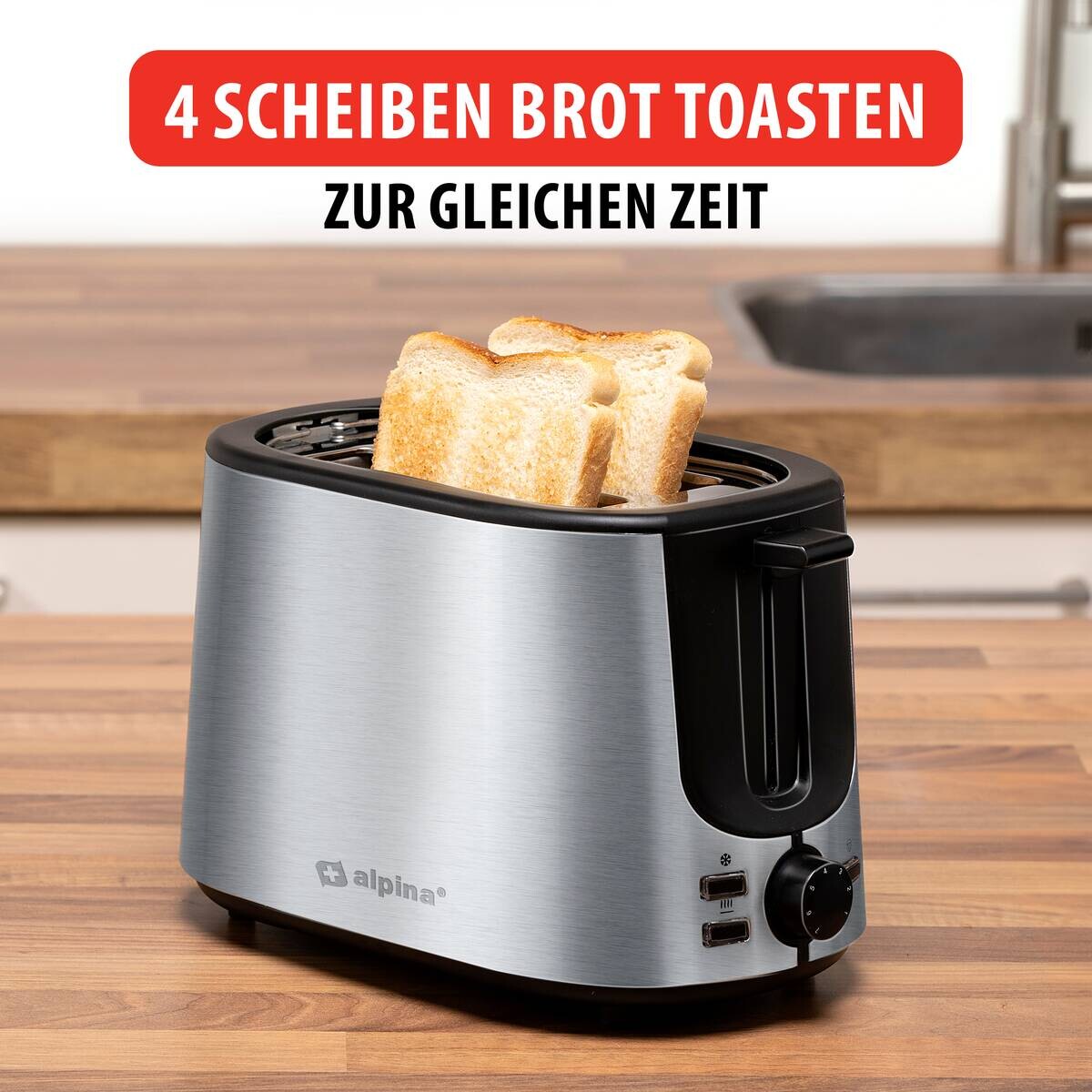 alpina Toastautomat silber Edelstahl