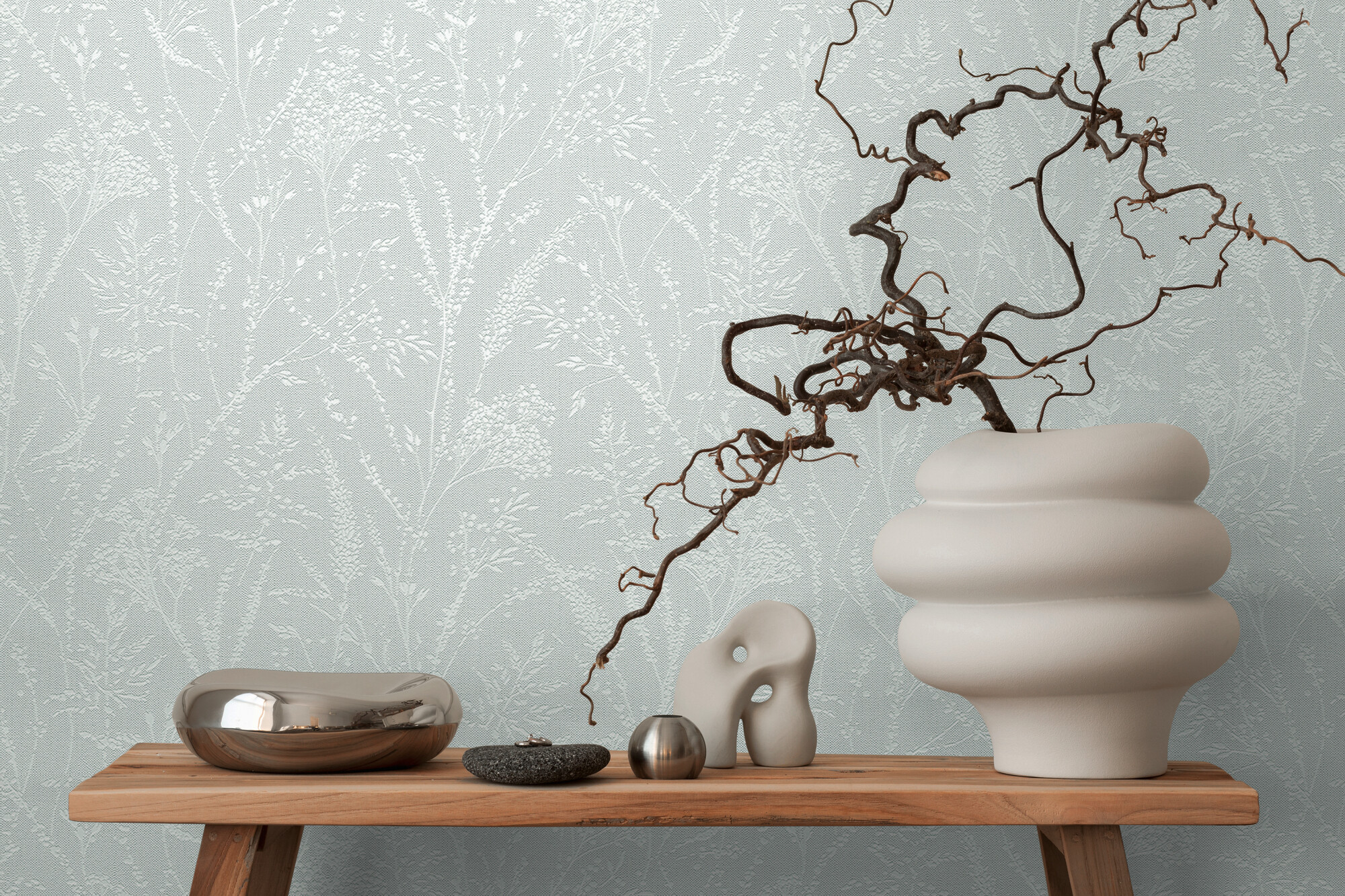 A.S.Creation Vliestapete weiß hellgrün B/H/D: ca. 53x1005x9,2 cm