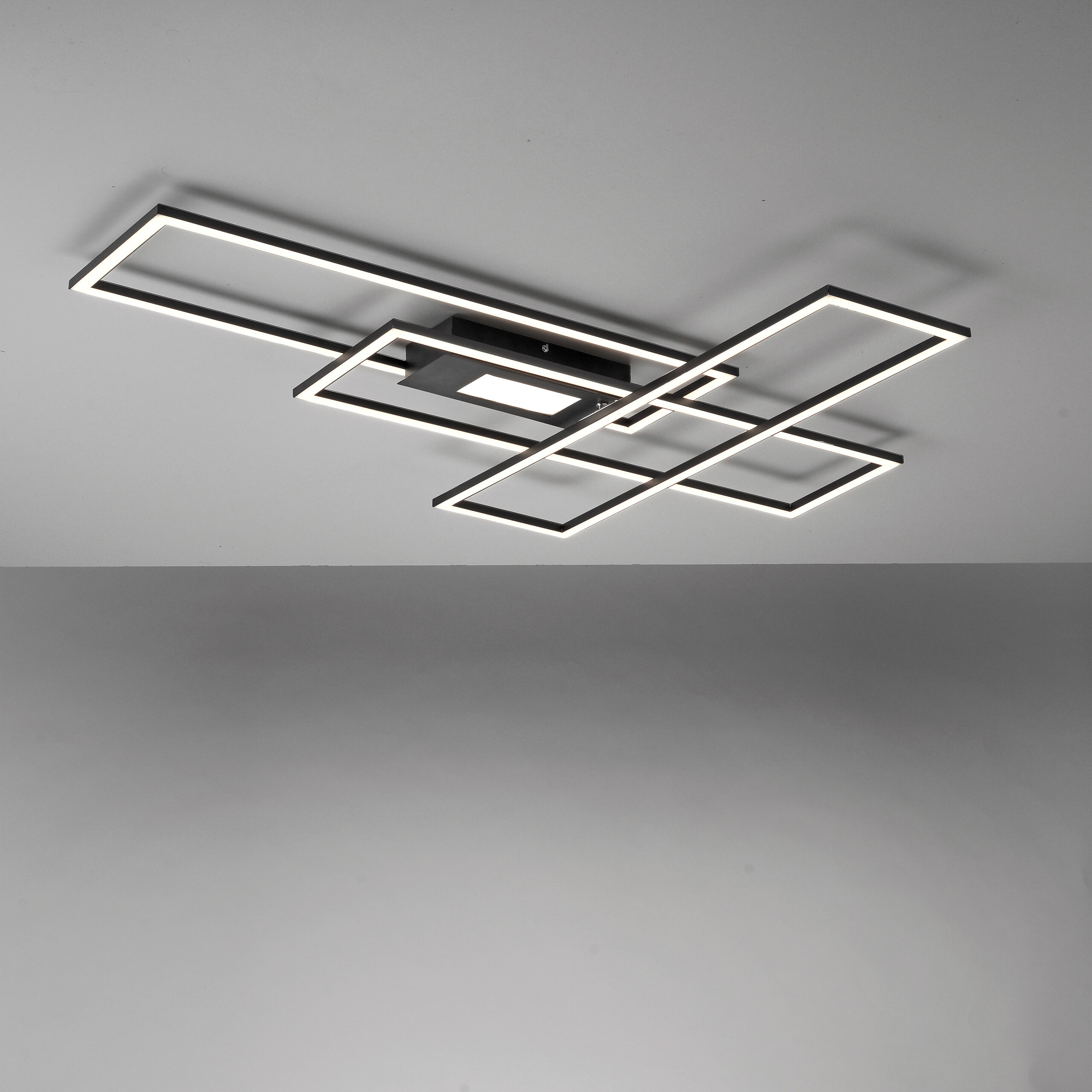 Just Light Deckenleuchte Asmin schwarz Aluminium B/H/T: ca. 99x5x69 cm