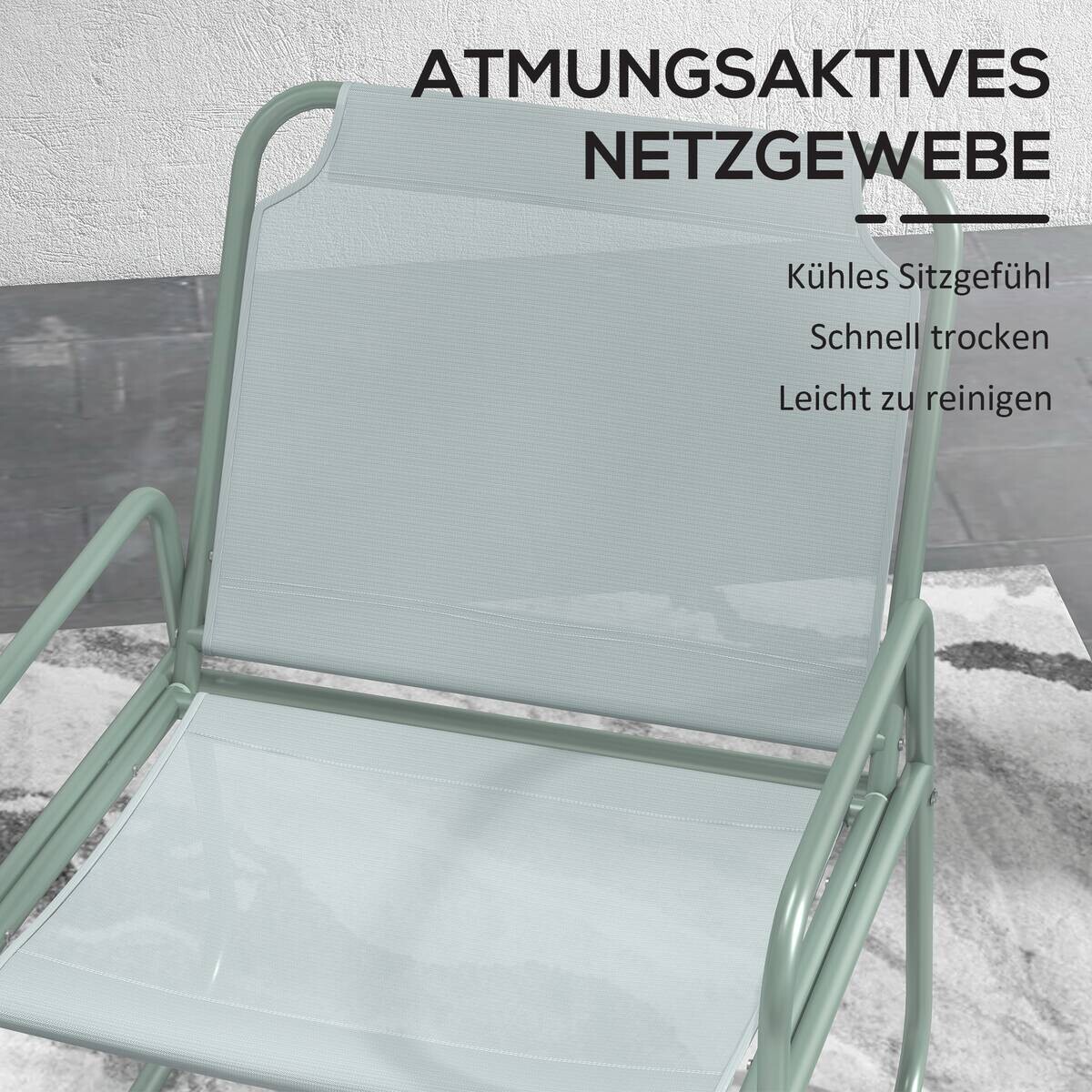 Outsunny Sitzgruppe grün Mesh B/H/L: ca. 57x63x82 cm