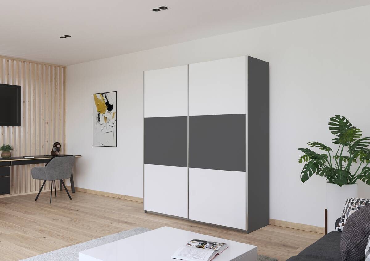 Kleiderschrank Oslo Alpinweiß grau B/H/T: ca. 175x210x59 cm Kleiderschrank Oslo Alpinweiß grau B/H/T: ca. 175x210x59 cm