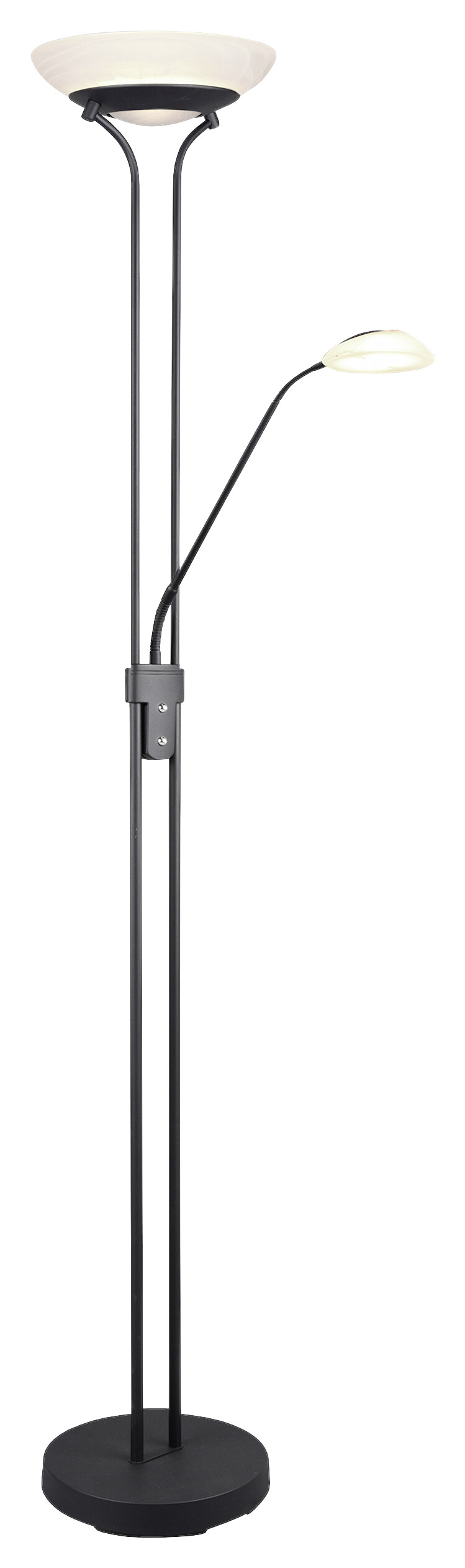Reality Stehleuchte Orson mattschwarz weiß Metall Glas H/D: ca. 180x32 cm Reality Stehleuchte Orson mattschwarz weiß Metall Glas H/D: ca. 180x32 cm