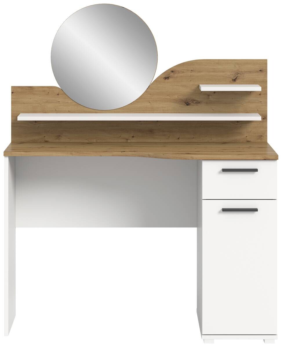 Schminktisch Vanity weiß Nox Oak Nachbildung B/H/T: ca. 110x135x46 cm