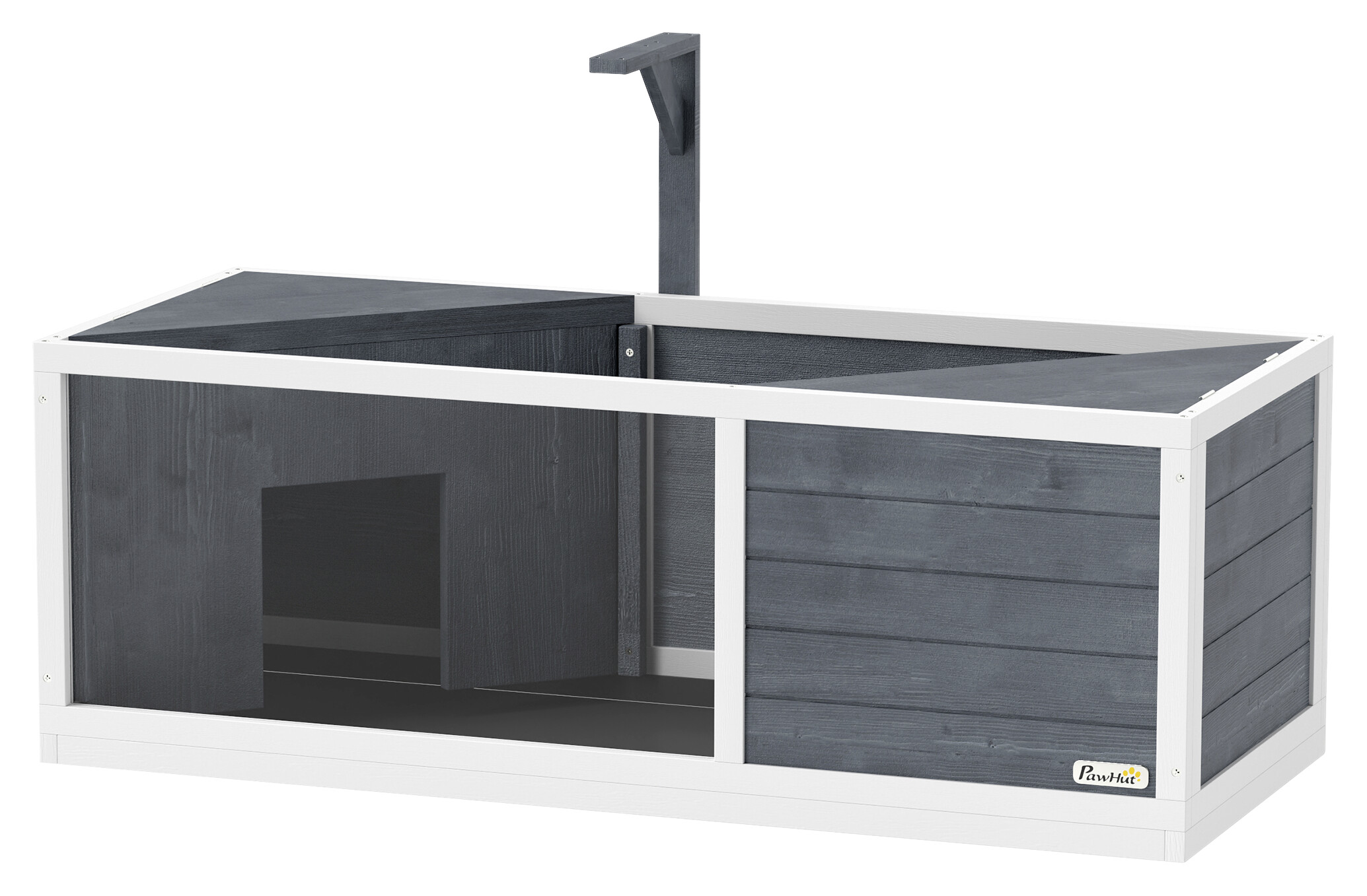PawHut Schildkrötenhaus grau Holz B/H/L: ca. 50x40x120 cm
