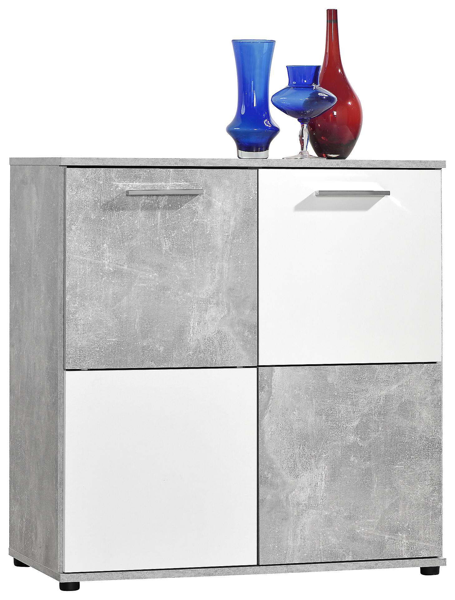 Kommode Zero Beton Optik weiß B/H/T: ca. 78x82x39 cm