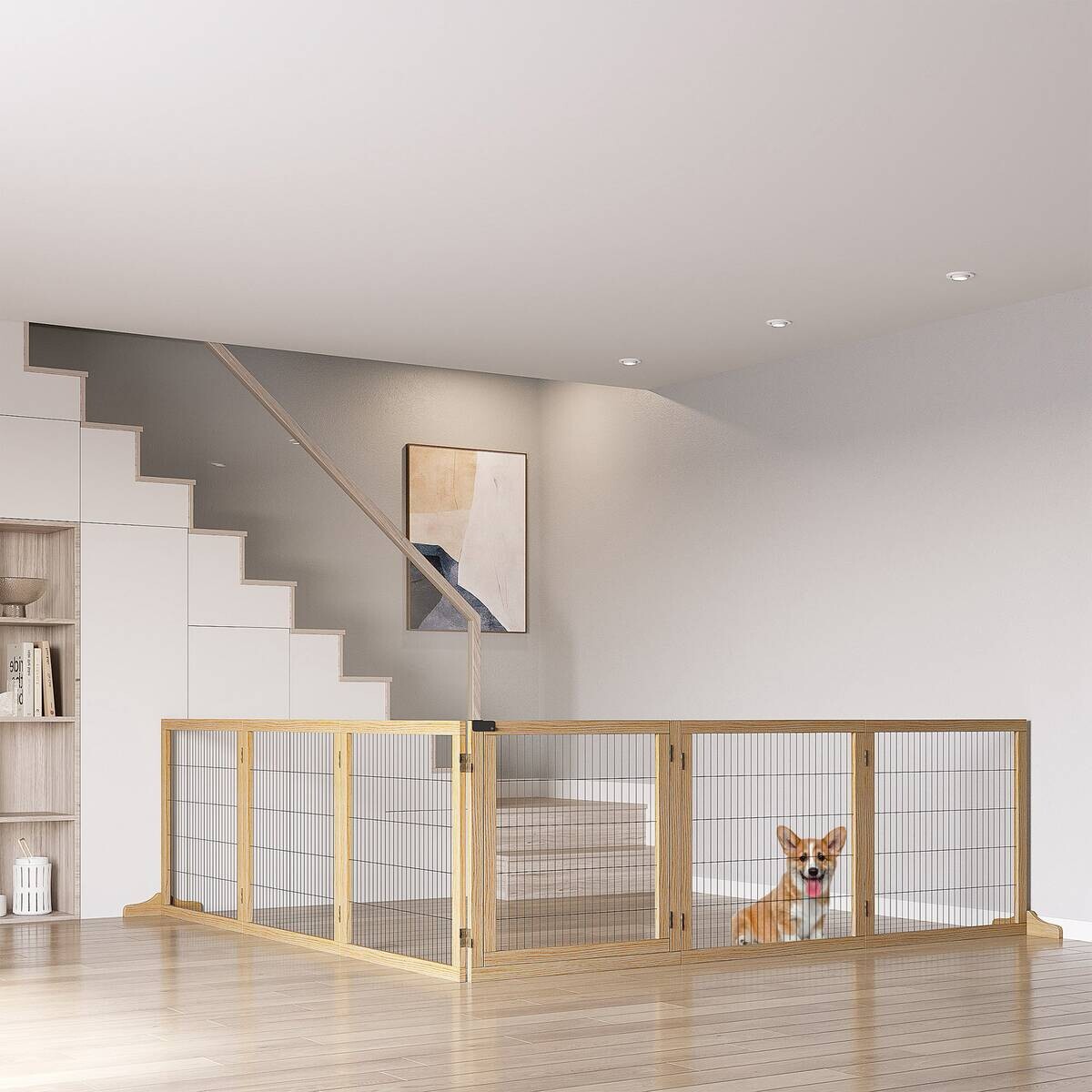 PawHut Schutzgitter natur Polypropylen B/H/L: ca. 36x432x70 cm