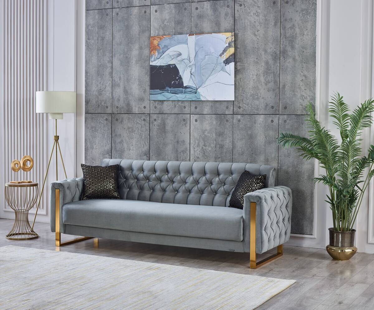 Schlafsofa Crystal braun grau B/H/T: ca. 235x86x87 cm