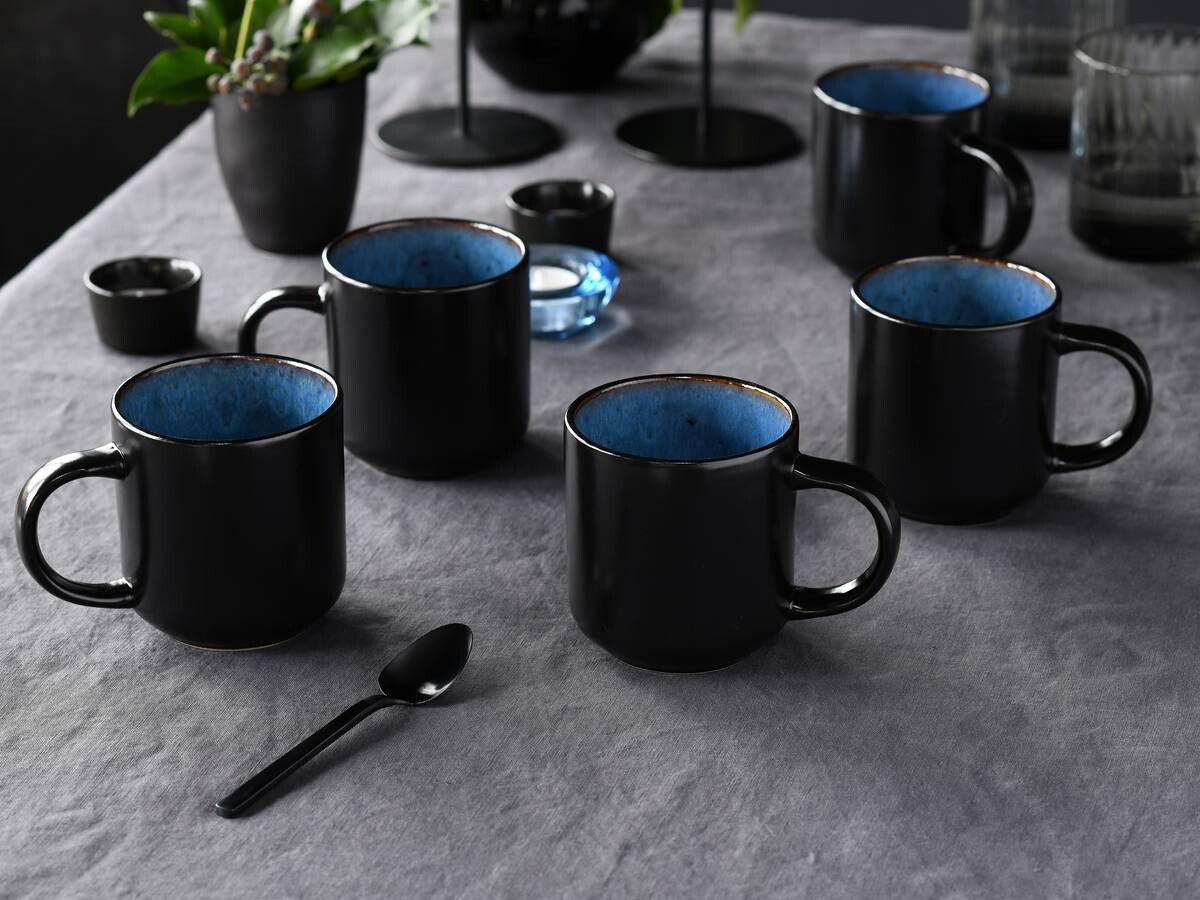 CreaTable Kaffeebecher Nordic Fjord Blue blau Steinzeug