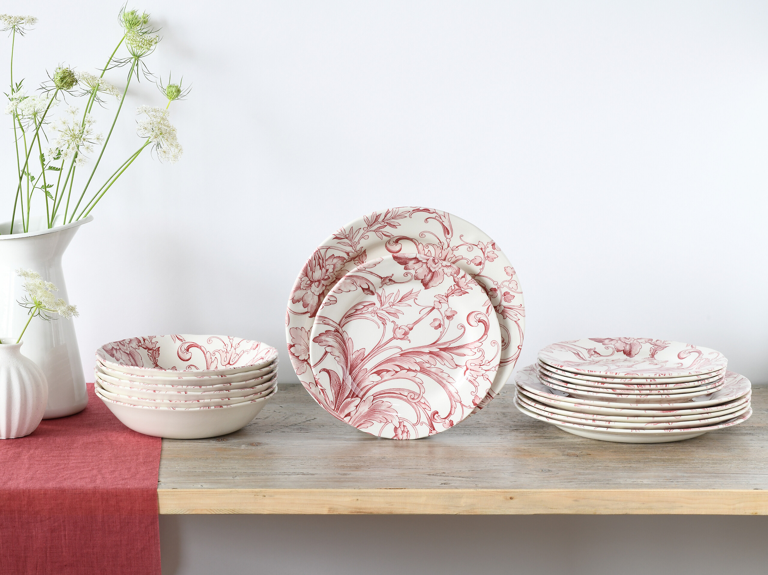 CreaTable Tafelservice Venecia rot Steingut 18 tlg.