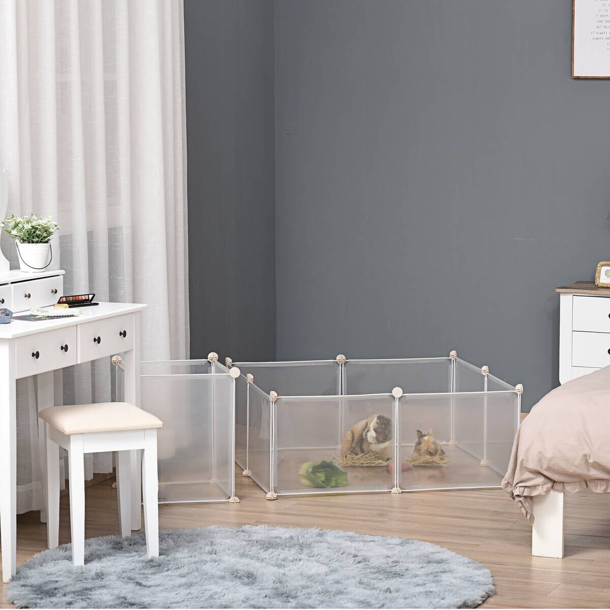 PawHut Stall weiß Edelstahl B/H/L: ca. 105x105x45 cm