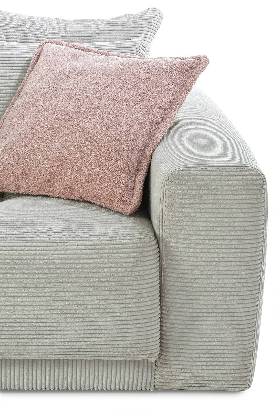 Big Sofa Greige Microfaser B/H/T: ca. 298x80x135 cm